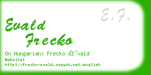evald frecko business card